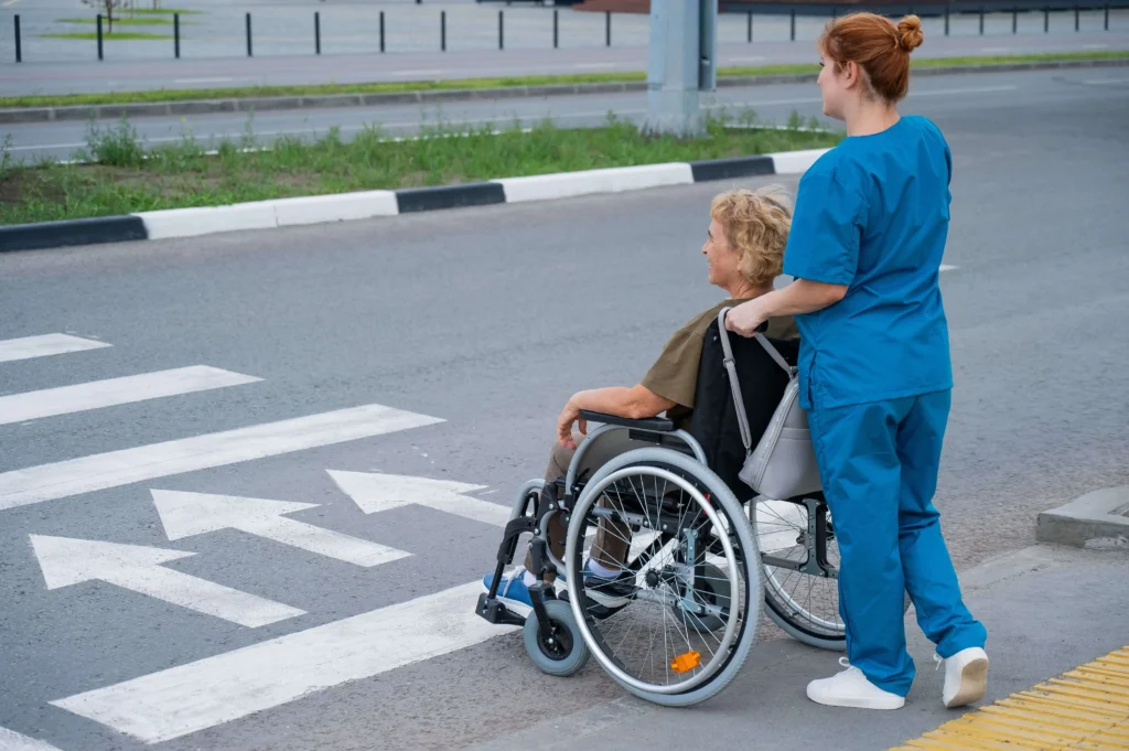 oc homecare wheelchair assistance senior woman lake forest orange county scaled